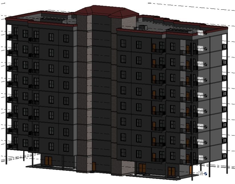 BIM model of a residential high-rise building